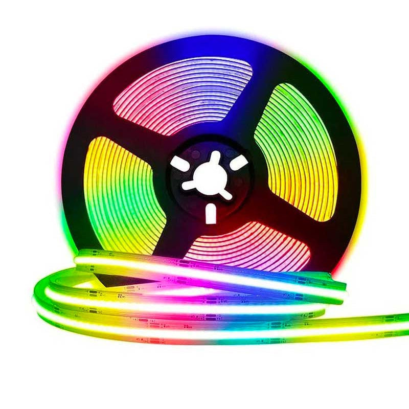 Banda LED Cob 672Led/m, 24V, 5M, 10W/m, 10mm, IP20, RGB, Multicolor