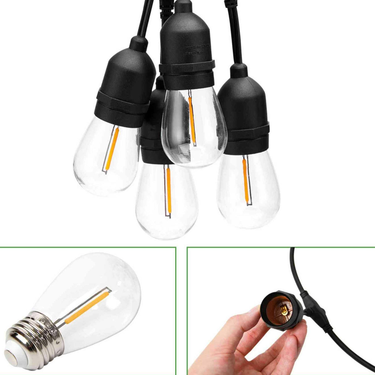 Ghirlanda Luminoasa 5M cu 10 Pendule, E27, IP65, Interconectabila