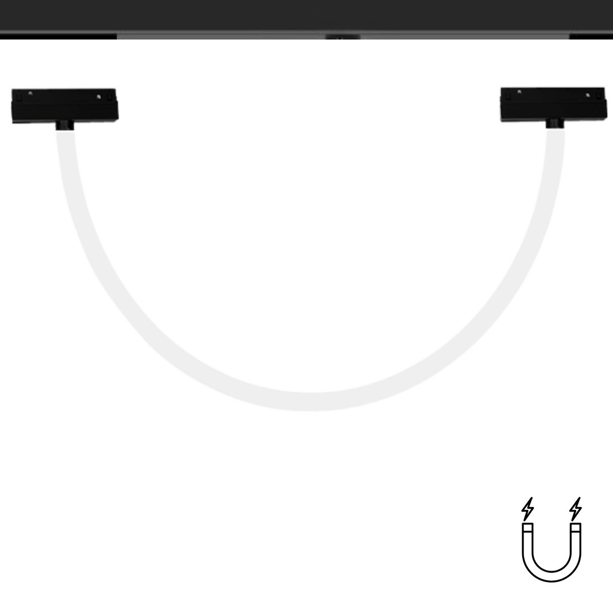 Proiector LED Sina Magnetica 14W, Neon Flex, 100CM, Negru