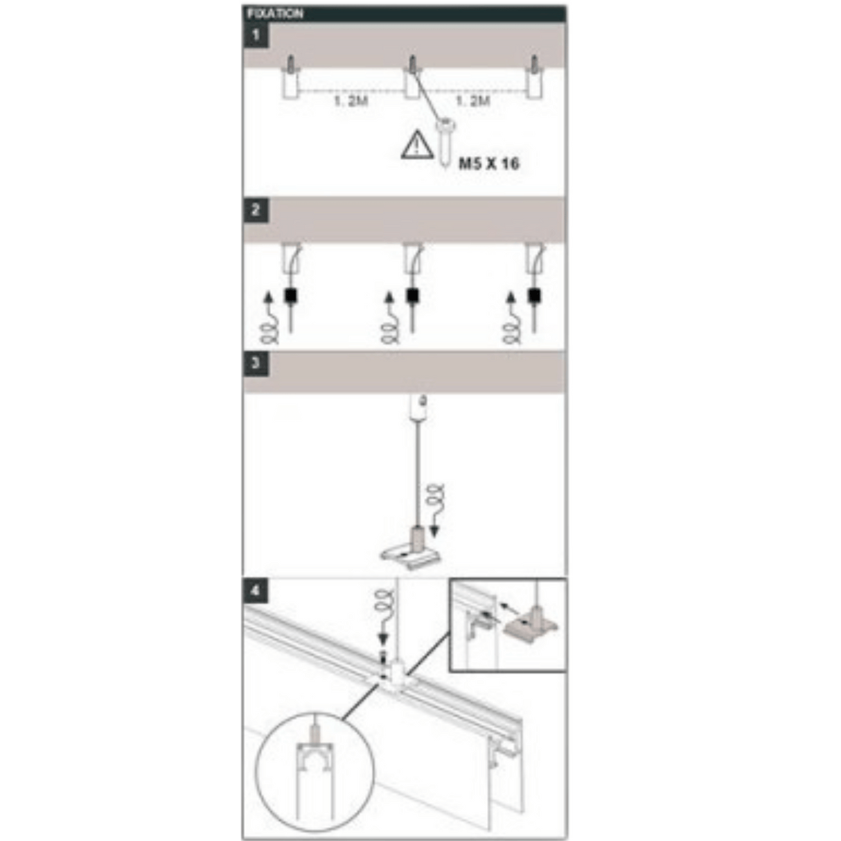 Tiranți șină Magnetică Aplicată 1M, Set 2 Buc