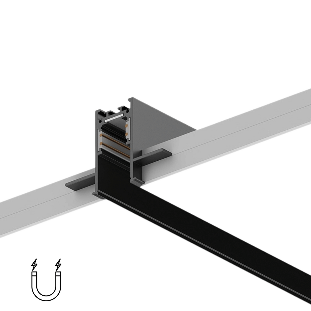 Sina Magnetica Incastrata Prindre sub Rigips, Negru