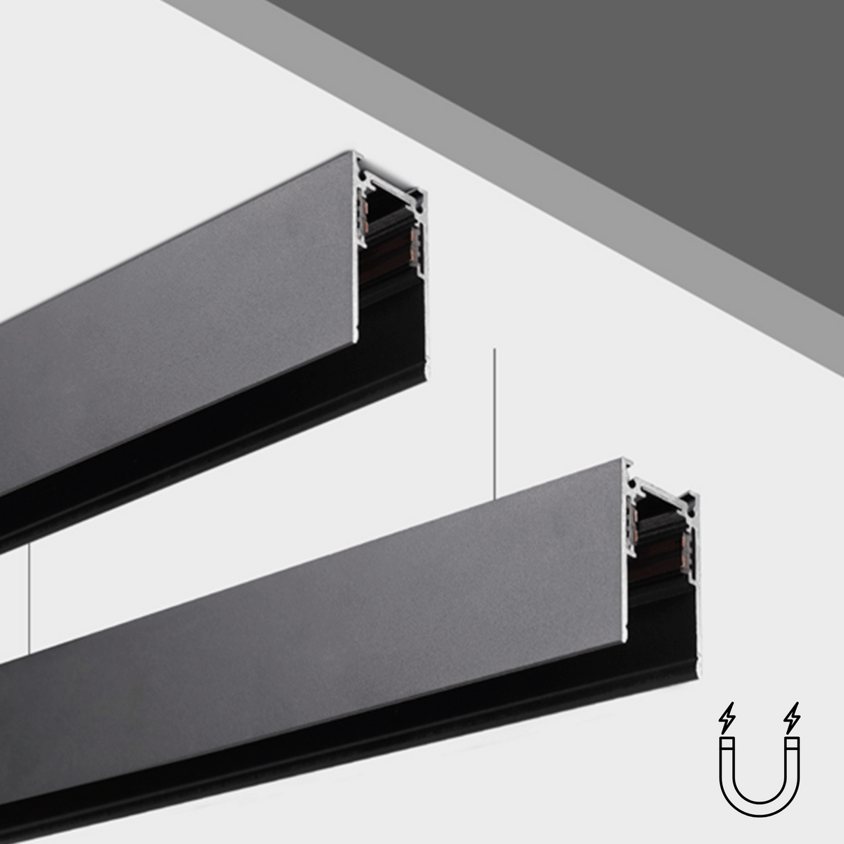 Sina Magnetica Aplicata si Suspendata, Negru