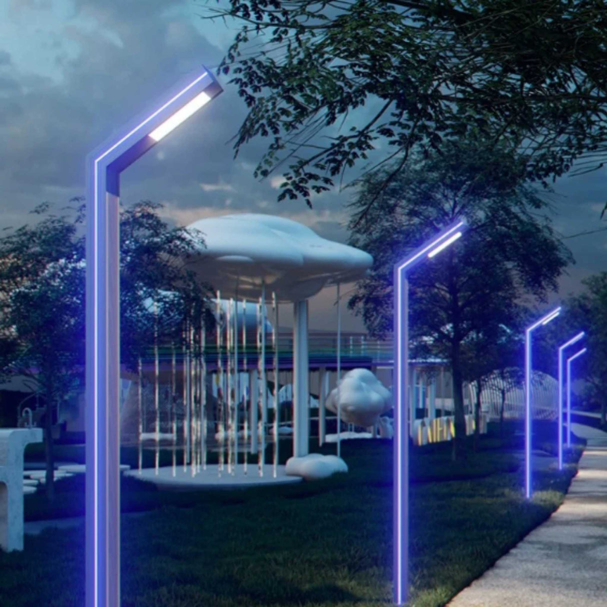 Stalp 3M cu Lampa LED 30W, Lumina Rece, 6500K