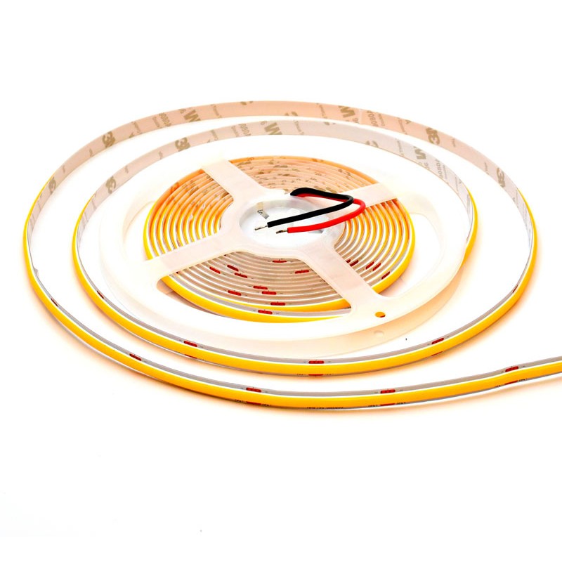 Banda LED Cob 320Led/m, 24V, 5M, 11W/m, 8mm, IP20, Galben