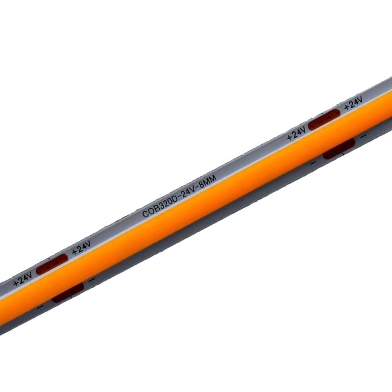 Banda LED Cob 320Led/m, 24V, 5M, 11W/m, 8mm, IP20, Galben
