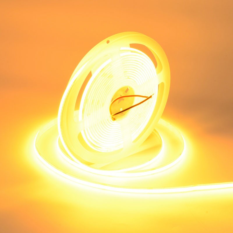 Banda LED Cob 320Led/m, 24V, 5M, 11W/m, 8mm, IP20, Galben