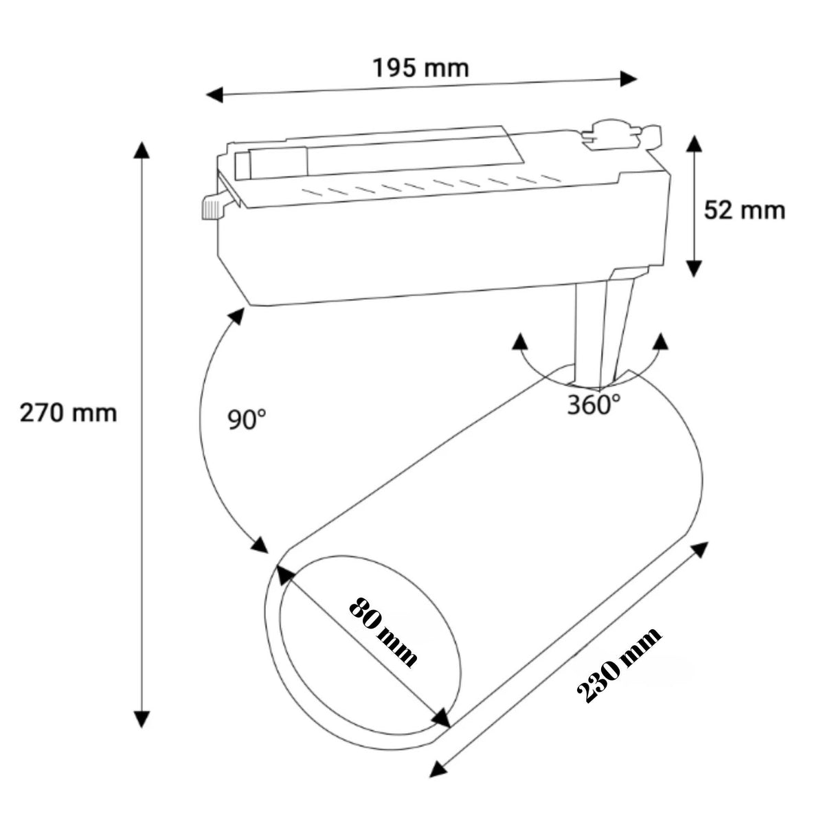 Proiector LED Monofazat 40W, Rotund, Alb