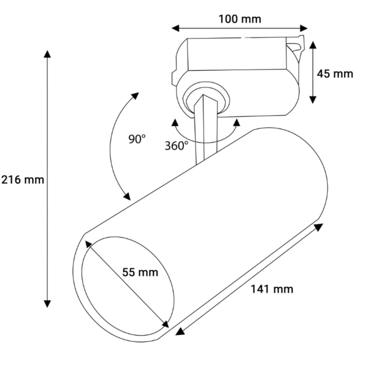 Proiector LED Monofazat 10W, Rotund, Alb
