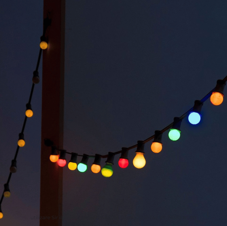 Ghirlanda Luminoasa 5M cu 10 Becuri LED Multicolor IP65