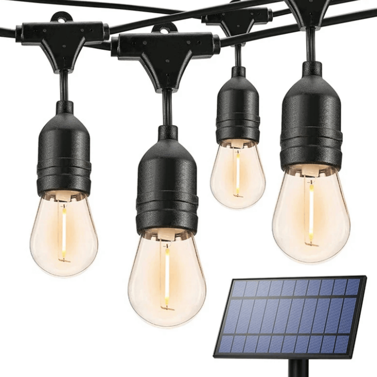 Ghirlanda Luminoasa Solara 5M cu 10 Becuri LED E27, IP65, Interconectabila