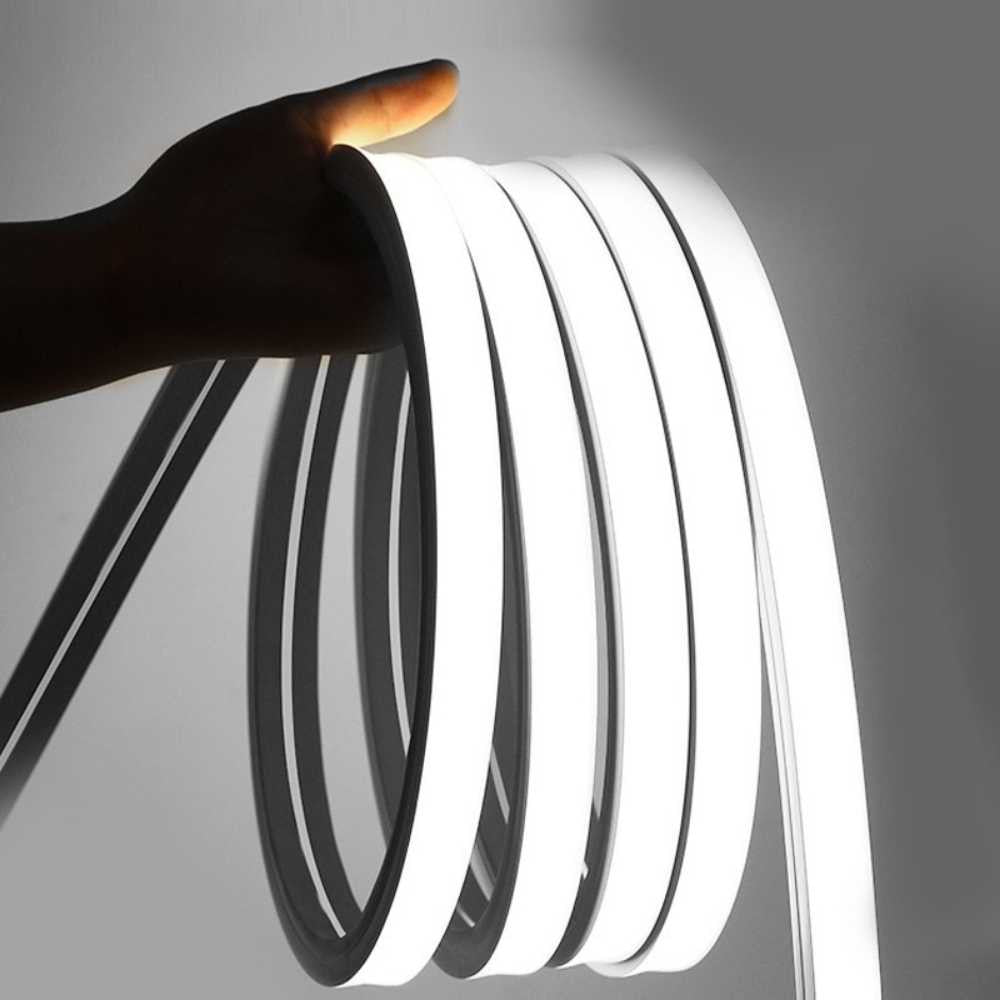 Kit Furtun LED Neon Flex 220V, 10M, 10W/m, 10x10mm, IP65, Alb Rece 6500K