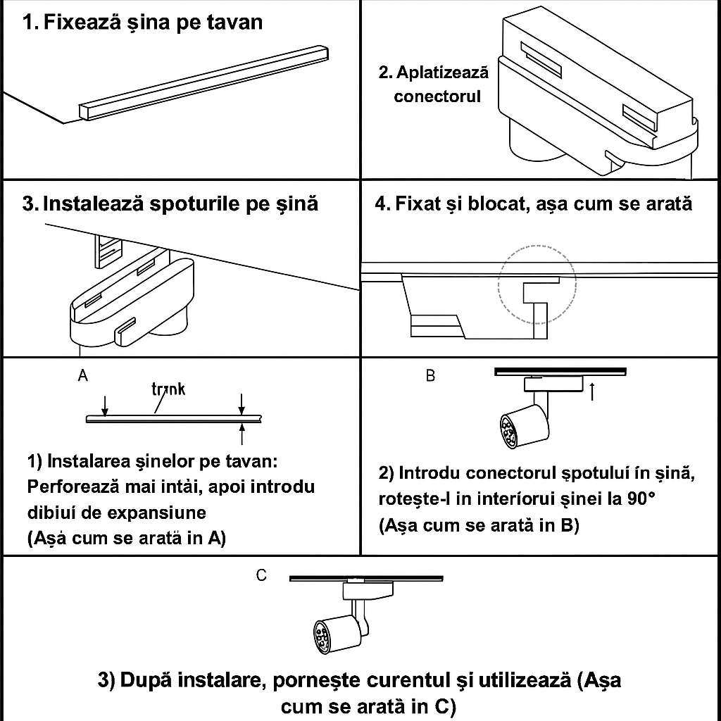 Proiector LED Monofazat 25W, Rotund, Alb