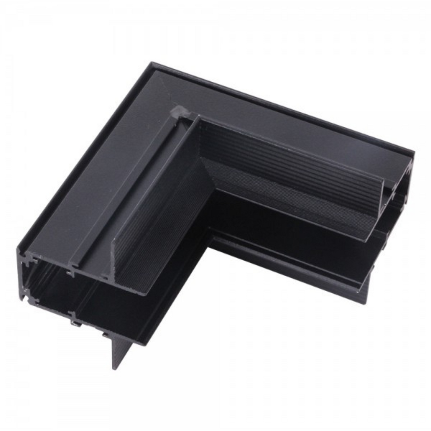 Conector Colt Vertical Incastrat Prindere pe Rigips Sina Magnetica, Negru