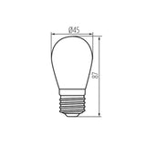 Bec Led Filament Vintage 1W, ST45, E27, Lumina Calda, de Exterior - SoLedlight