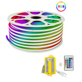 Kit Furtun LED Neon Flex 220V, 10M, 14W/m, 10x20mm, IP65, Multicolor, RGB