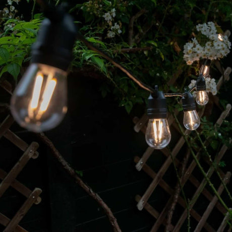Ghirlanda Luminoasa 10M cu 15 Becuri LED Vintage 1W, ST45, E27, IP65, Interconectabila, Bec rezerva inclus - Home Lights