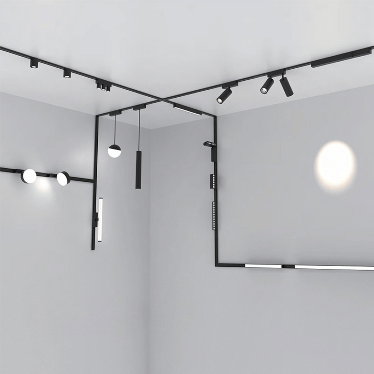 Proiector LED Sina Magnetica Slim 15W, Rotund, Negru
