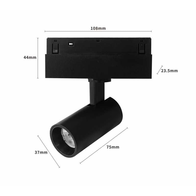 Proiector LED Sina Magnetica 7W, Rotund, Negru