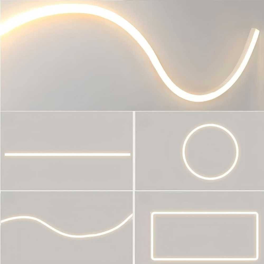 Kit Furtun LED Neon Flex 220V, 5M, 10W/m, 10x10mm, IP65, Alb Cald 3000K